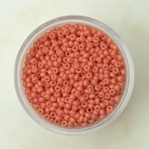 Miyuki 11/0 Round Seed Beads - Duracoat Opaque Dyed Light Watermelon - 11-4464