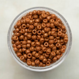 Miyuki 8/0 Round Seed Beads - Duracoat Opaque Dyed Persimmon Red Brown - 8-4458