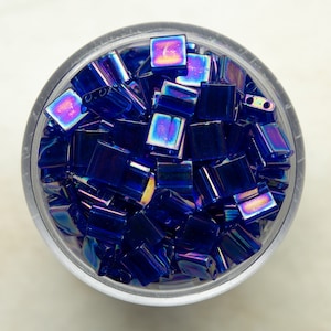Miyuki Whole Tila Beads - Transparent Cobalt Blue AB - TL177