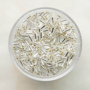 Miyuki 3mm Bugle Beads - Silver Lined Crystal - BGL1-001