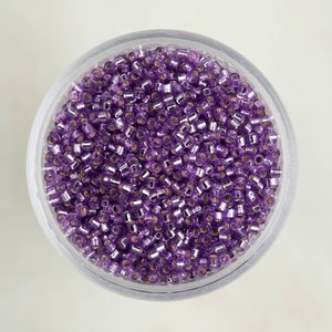 Miyuki 11/0 Delica Seed Beads - Duracoat Silver Lined Dyed Orchid - DB2168