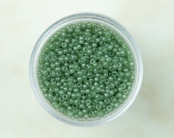 Miyuki 11/0 Round Seed Beads - Translucent Sage - 11-2375