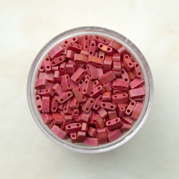 Miyuki Half Tila Beads - Matte Opaque Red AB - HTL408FR