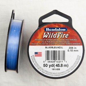 Beadalon WildFire Blue - 0.006 in - 0.15 mm Diameter - 50 Yard Spool of Cord for Bead Stringing and Jewelry Making
