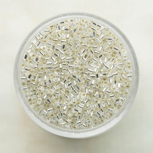 Miyuki 1.5mm Bugle Beads - Silver Lined Crystal - BGL-001