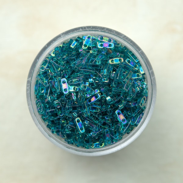 Miyuki Quarter Tila Beads - Transparent Teal AB - QTL2458