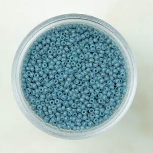 Miyuki 15/0 Round Seed Beads - Duracoat Opaque Dyed Moody Slate Blue - 15-4479