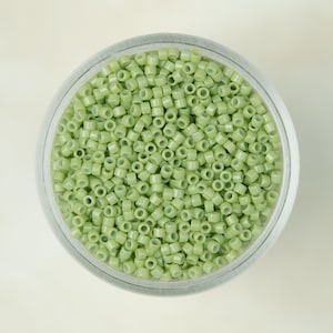 Miyuki 11/0 Delica Seed Beads - Duracoat Opaque Dyed Fennel Spring Green - DB2123