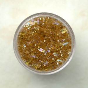 Miyuki Quarter Tila Beads - Transparent Light Topaz AB - QTL251