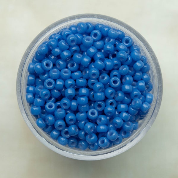 Miyuki 8/0 Round Seed Beads - Duracoat Opaque Dyed Delphinium Bright Blue - 8-4484