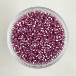 Miyuki 11/0 Delica Seed Beads - Duracoat Silver Lined Dyed Orchid - DB2156