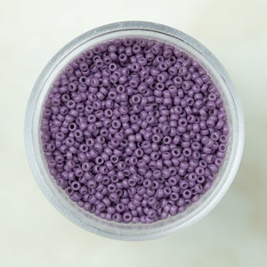 Miyuki 15/0 Round Seed Beads - Duracoat Opaque Dyed Dark Orchid - 15-4489