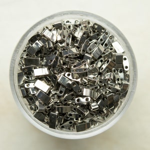 Miyuki Half Tila Beads - Palladium Silver Plated - HTL194