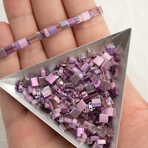 Tila Bead Custom Mix - Lavender Daze Flat Tile Beads - 12g Bead Mix