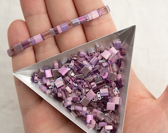 Tila Bead Custom Mix - Lavender Daze Flat Tile Beads - 12g Bead Mix