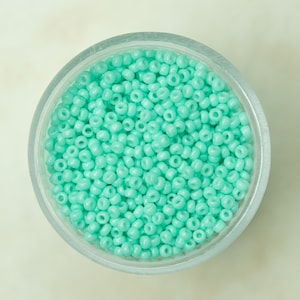 Miyuki 11/0 Round Seed Beads - Duracoat Opaque Dyed Catalina Seafoam - 11-4472
