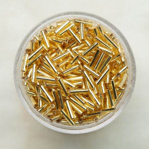 Miyuki 6mm Bugle Beads - Silver Lined Gold - BGL2-003