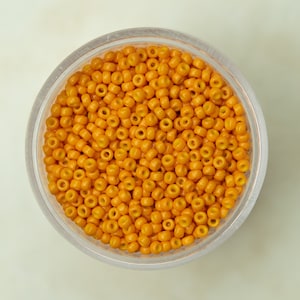 Miyuki 11/0 Round Seed Beads - Duracoat Opaque Dyed Kumquat Orange - 11-4454