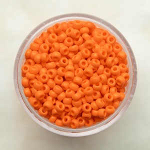 Miyuki 8/0 Round Seed Beads - Opaque Orange - 8-406