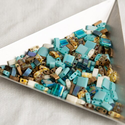 Tila Bead Custom Mix Pebble Beach Flat Tile Beads 10g Bead Etsy