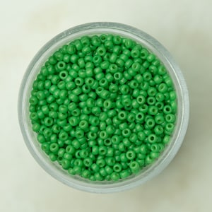 Miyuki 11/0 Round Seed Beads - Duracoat Opaque Dyed Fiji Green - 11-4476