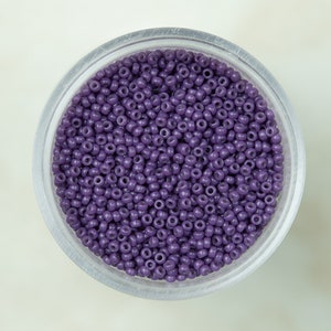 Miyuki 15/0 Round Seed Beads - Duracoat Opaque Dyed Dark Purple Anemone - 15-4490
