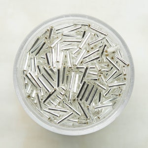 Miyuki 6mm Bugle Beads - Silver Lined Crystal - BGL2-001