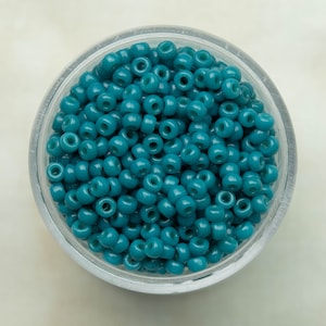 Miyuki 8/0 Round Seed Beads - Duracoat Opaque Dyed Azure Blue Green - 8-4483