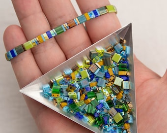 Tila Bead Custom Mix - Rainforest Flat Tile Beads - 12g Bead Mix