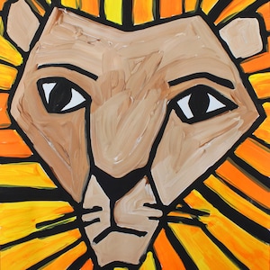 AWESOME LION | Kid's VIDEO Art Lesson | Drawing & Tempera or Acrylic ...
