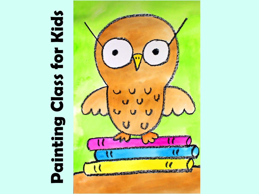 PROFESSOR BOOK OWL | Kid's Video Art Lesson Drawing & Watercolor ...