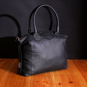 Echtes Leder Große Einkaufstasche für Mädchen Umhängetasche Leder Boston Bag Einkaufstasche Ledertasche für Frauen Modetasche Schwarze Tasche für Geschenk