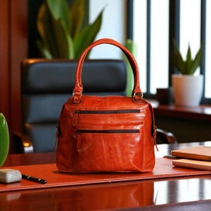 Leather Handbag Leather Purse Shoulder Bag Top Handle Bag Large Brown Leather Purse Leather Bag leather Handbag Gift Leather Handbag for her