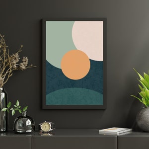 Emerald Skies, Digital Download, Printable Wall Art, Abstract Art, Geometric, DustyCharcoalStudio