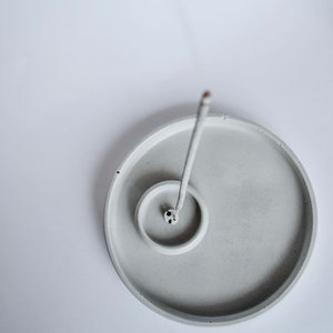 Concrete Incense Holder, Incense Burner, Meditation Homeware, Incense Stick Holder Gift Set With Tray, Round Incense Ash Catcher, Zen Gifts