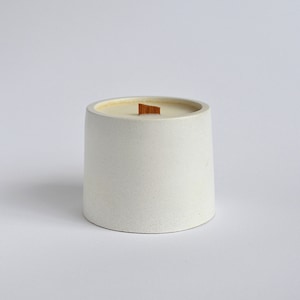 White Concrete Jar Candle, 4 Oz Cement Vessel Candle, Modern Soy Wax Candle, Minimalist Aesthetic Candle Available In Different Scents