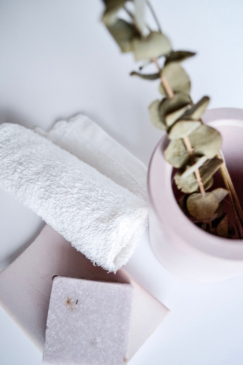 Soap Dish Toothbrush Holder Bathroom Set, Concrete Sink Accessories, Cute Pastel Bath Organizer, Available In Multiple Pastel Colors