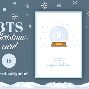 Cartão de Natal BTS, Cartão de Natal para download, Cartão de Natal minimalista