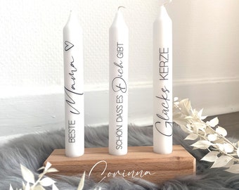 Geschenk Mama | Kerzen mit personalisiertem Kerzenhalter aus Holz | Geschenkidee | Muttertag | Beste Mama