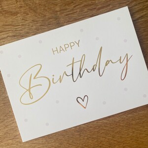 Postkarte Happy Birthday mit Goldveredelung DIN A6 Glückwunschkarte Geburtstagskarte Grußkarte Geburtstag Bild 6