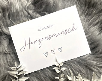 Postkarte "Du bist mein Herzensmensch" DIN A6 | Grußkarte | Geschenkkarte