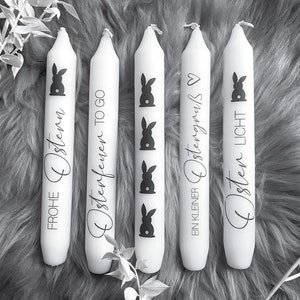 Easter candles | Stick candles with saying | Gift idea | Easter gift | Easter Bunny | Easter greeting | candle | Easter