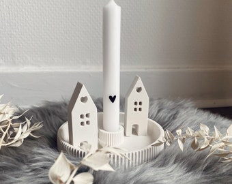 Candle plate | Houses | Gift idea | Inauguration | Housewarming gift | Birthday gift | Candle holder | Decorative plate candle