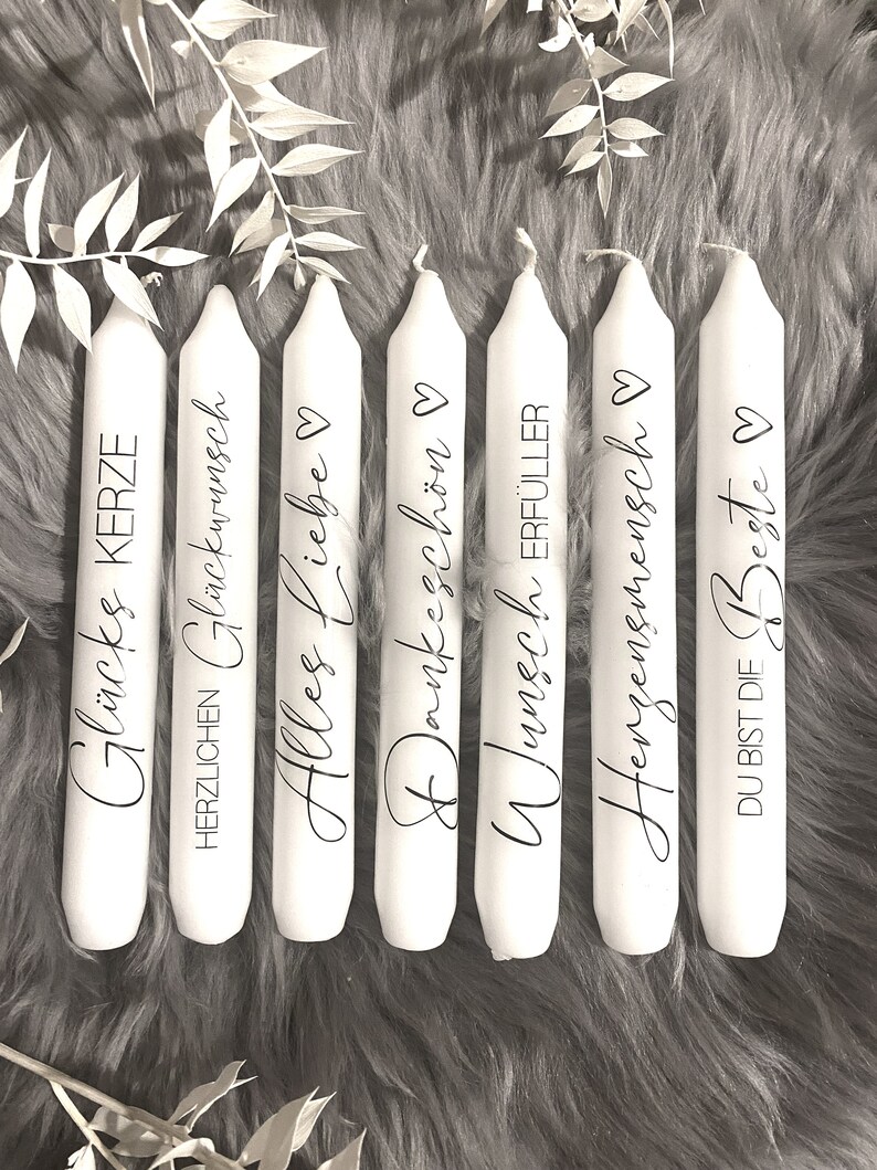 Candles Rod candles with slogan Gift idea Mother's Day gift Gift best friend Easter gift Man of the heart image 2