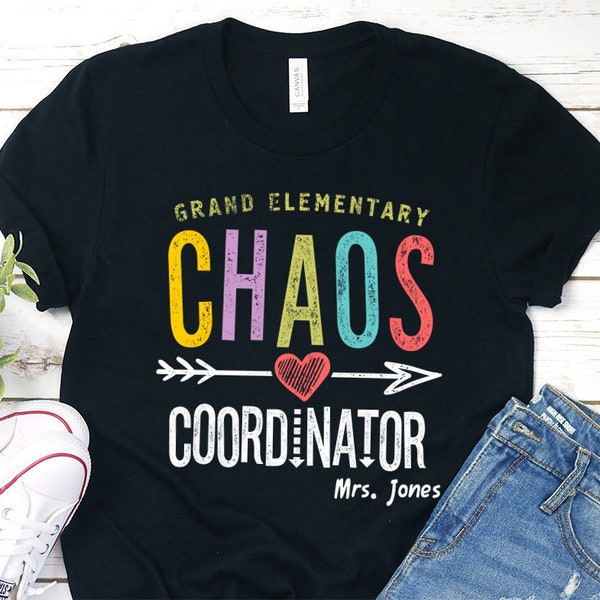 Chaos Coordinator Teacher Team Custom SVG Print, Personalized School Support Team T-Shirt Print, Funny Teacher Chaos Tee Print