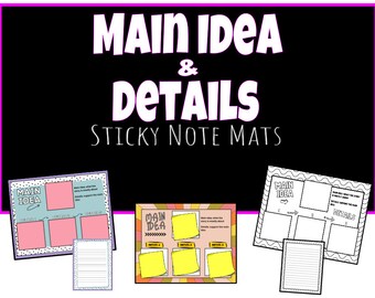 Main Idea and Details Mat with matching writing paper