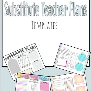 Substitute Teacher Plans Template