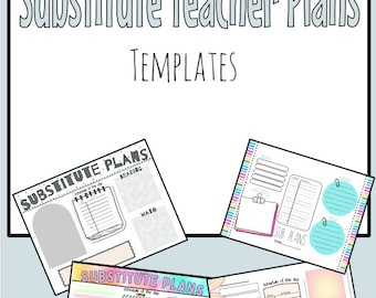 Substitute Teacher Plans Template