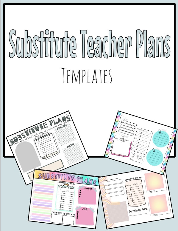 Substitute Teacher Plans Template Etsy Substitute Teacher Plans Template Etsy