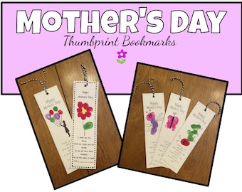 Mother&#39;s Day Thumbprint Bookmarks
